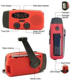 MultiRadio - Multifunctionele Zonne-Energie Draagbare Noodgevallen Radio