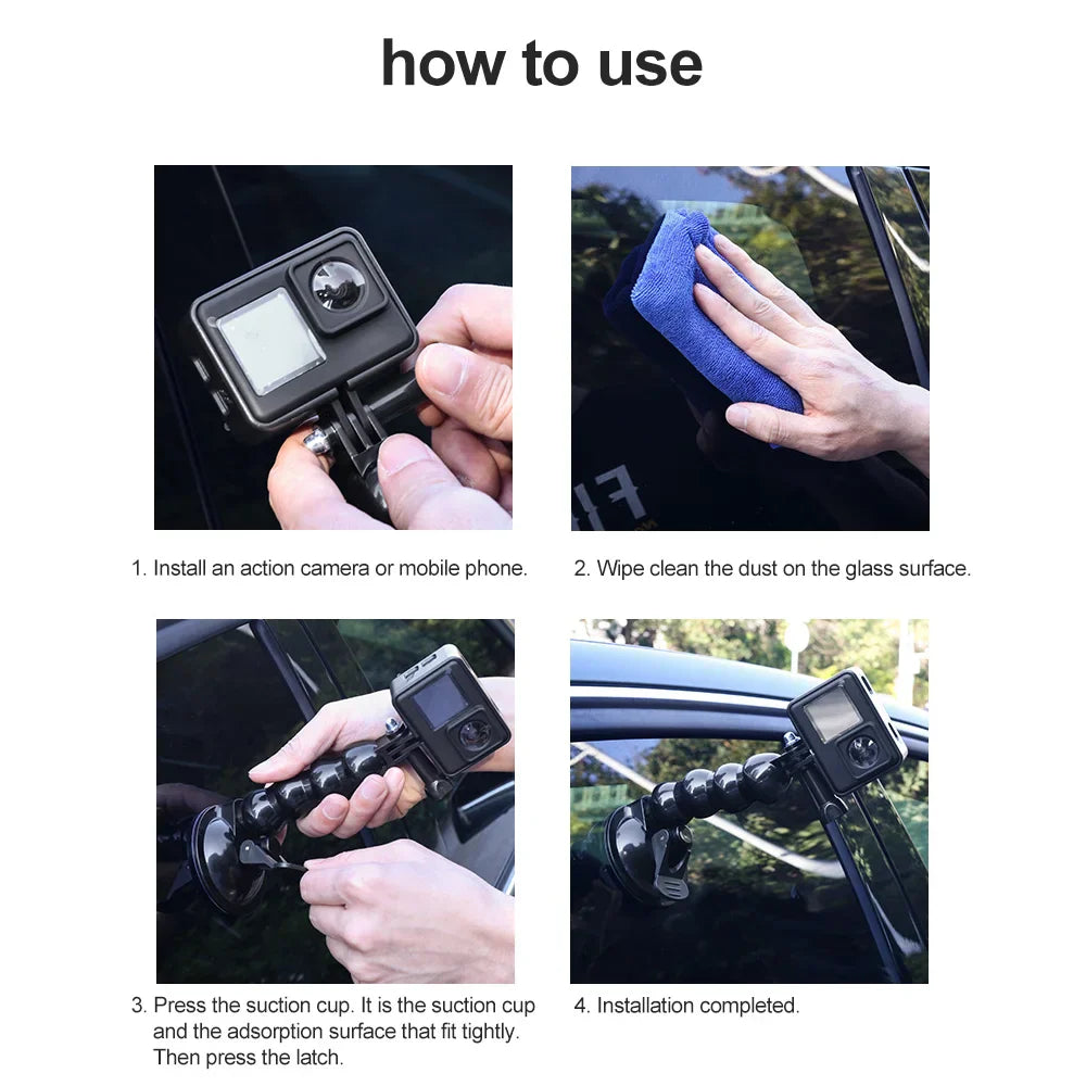 GlideHold® FlexibleHolder 1+1 GRATIS: Universele Zuigbasis Zwanenhals Flexibele Telefoonhouder