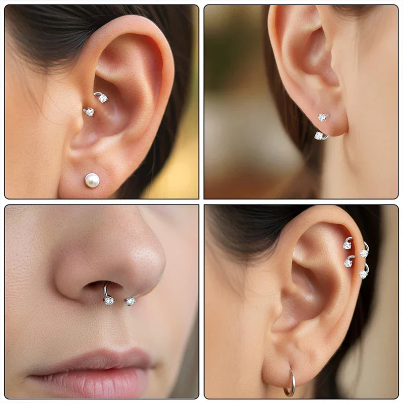 Jewelance™ NoseRing: Elegante Neusjuwelen En Oorbellen Set Voor Dagelijks Gebruik