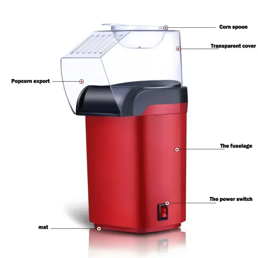 Globetrek° PopcornMaker: Draagbaar Gebruiksvriendelijk Lucht Popcorn Maker