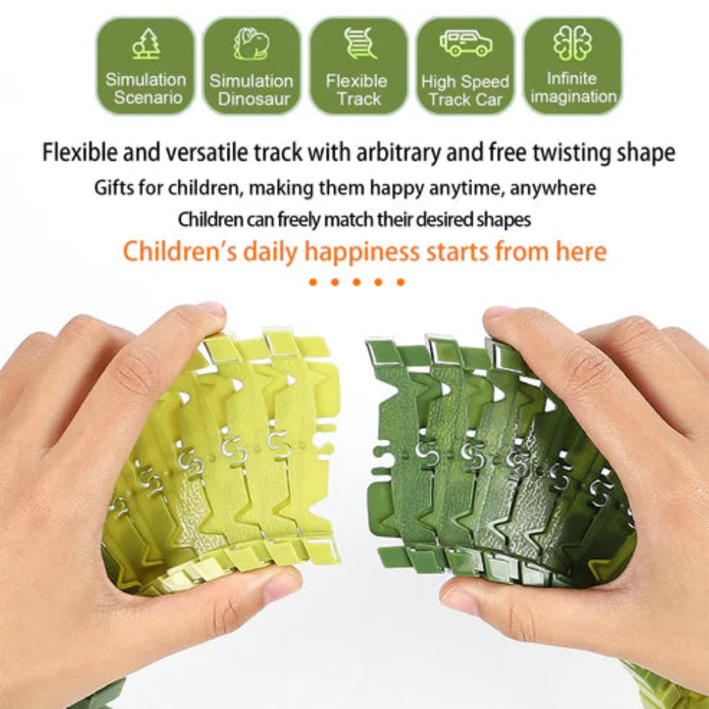 Kletshuts™ DinoTrack – Flexibel Dino Spoor Gebouw Spelen Set