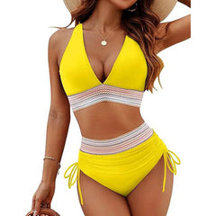 Icone™ DrawstringBikini: Elegante Hoge Taille Twee-Delige Trekkoord Bikini