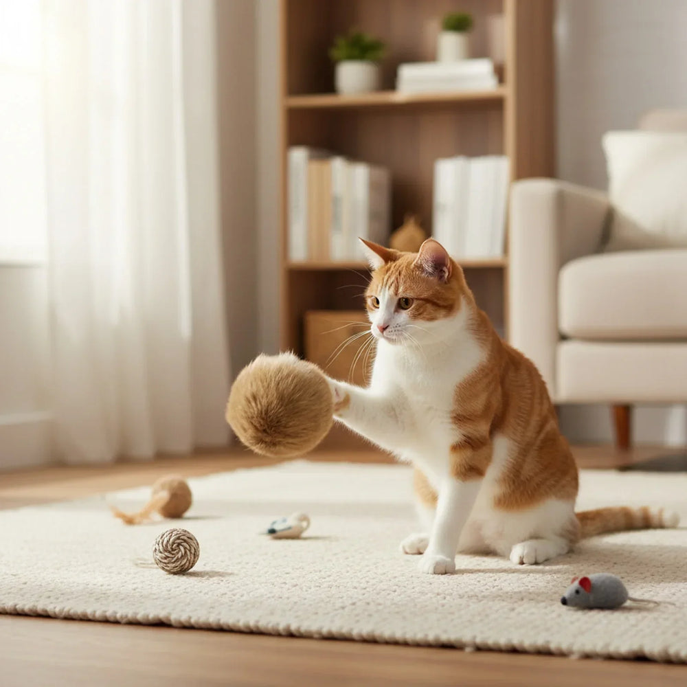 Catfri® PlushBall - Kattenkruid Pluche Konijnenbal Kat Speelgoed