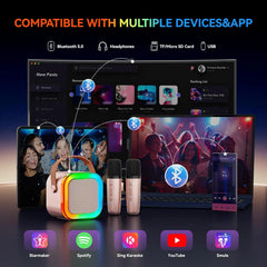 KaraokePro – Mini Karaokeapparaat Met Draadloze Microfoons