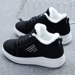 Happy™ VelvetSneakers: Platform Knus Enkelschoenen Veters-Op Van Fluweel Gympen