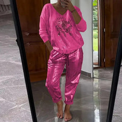 Icone™ SequinSet: Casual Shiny Evil Eye Top En Broek Sequin Set