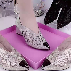 Happy™ GlimmerShoes: Mesh Hakken Schoenen Met Kristallen Accenten