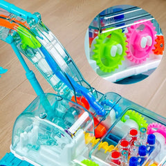 Kletshuts™ TransparentExcavator: Kinderkleurige LED Transparante Gear Elektrische Graafmachine Speelgoed