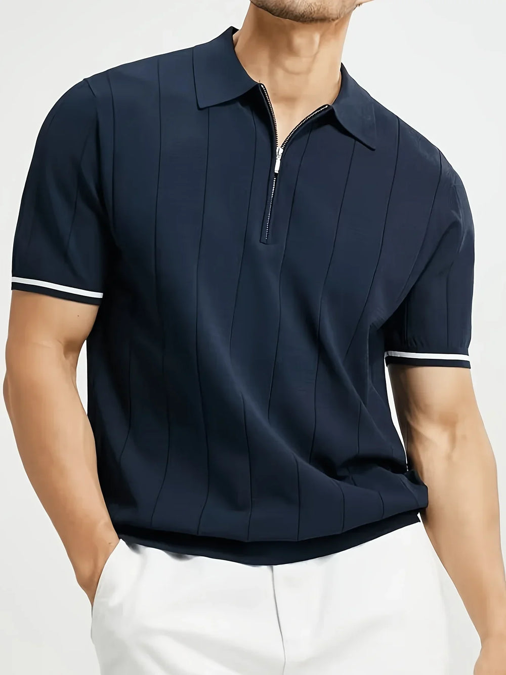 Icone™ CuffPolo - Stijlvol Heren Half-Zip Cuff Polo Shirt