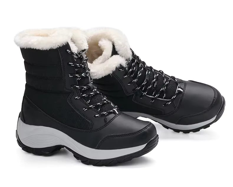 Happy™ ComfyBoots: Dames Chunky Platform Veterschoenen Hoge-Snee Comfy Laarzen