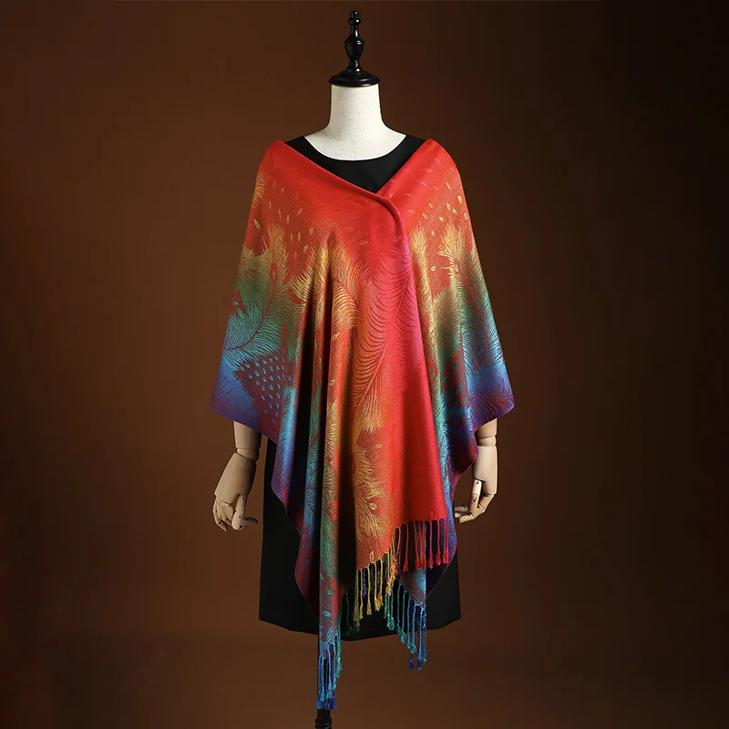 Icone™ ElegantScarf: Vrouwen's Levendige Kleurrijke Boheemse Tassel Elegante Sjaal