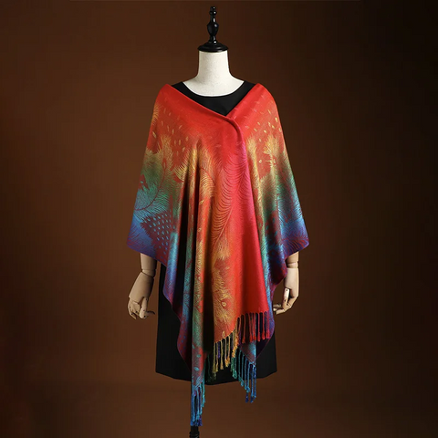 Icone™ ElegantScarf: Vrouwen's Levendige Kleurrijke Boheemse Tassel Elegante Sjaal