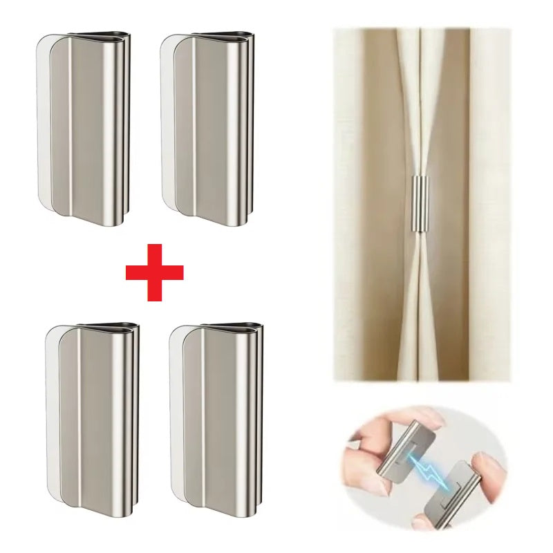 GlideHold® CurtainHolders 2+2 GRATIS: Elegante Minimalistische Magnetische Gordijnhouders