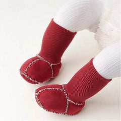 Happy™ InfantSocks 1+1 GRATIS: Elegante Warme Suède Wieg-Veilige Zuigeling Sokken