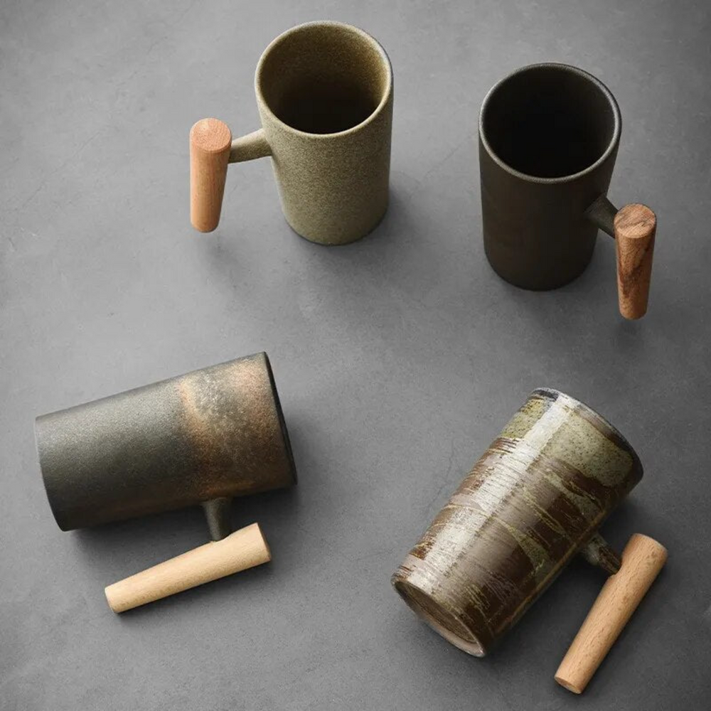 Globetrek° CeramicMug: Noors-Geïnspireerde Steen Getextureerde Aarde Ambachtelijke Keramische Mok