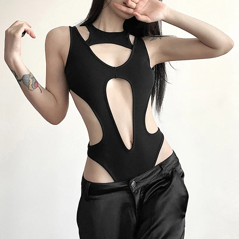 Icone™ MeshBodysuit: Vrouwen Hol-Uit Lange Mouwen Maas Bodysuit