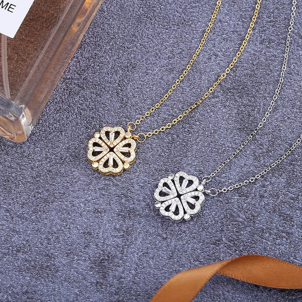 Jewelance™ CloverNecklace 1+1 GRATIS: Stijlvolle Twee-Stijl Magnetische Hart Klaver Ketting