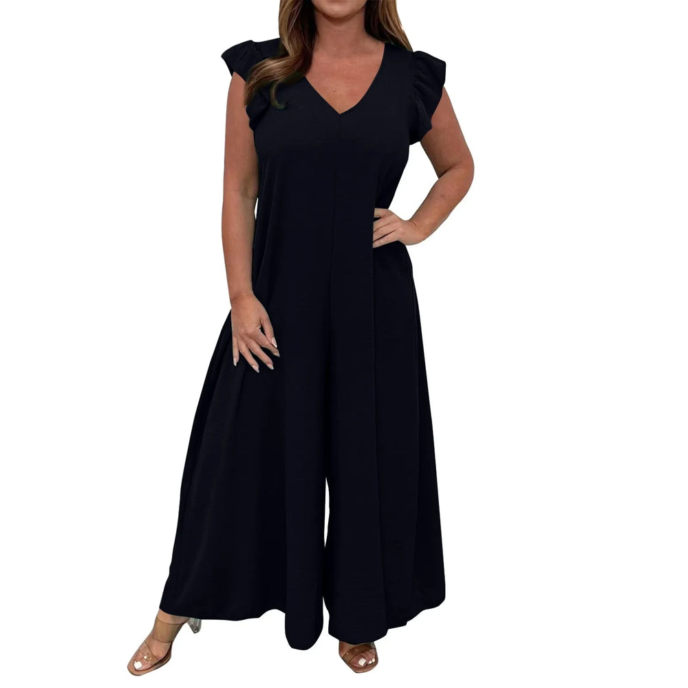 Icone™ CasualJumpsuit: Geruffeld Breed Been Casual Jumpsuit