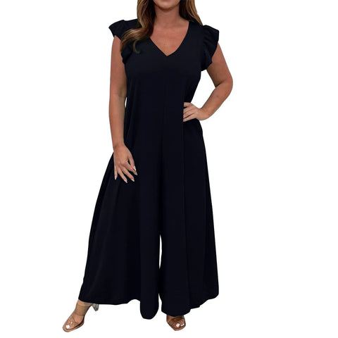 Icone™ CasualJumpsuit: Geruffeld Breed Been Casual Jumpsuit