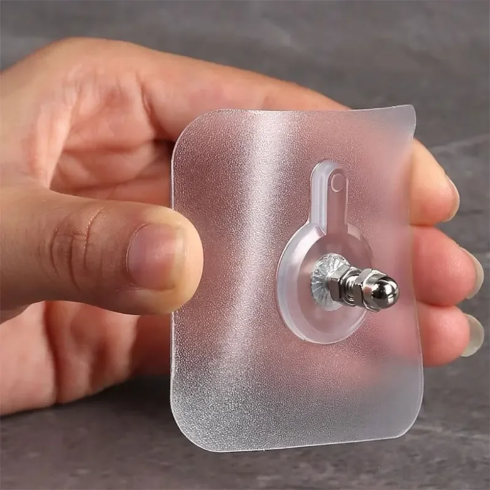 GlideHold® TransparentHook: Zwaar Plicht Boorvrije Montage Transparant Haak