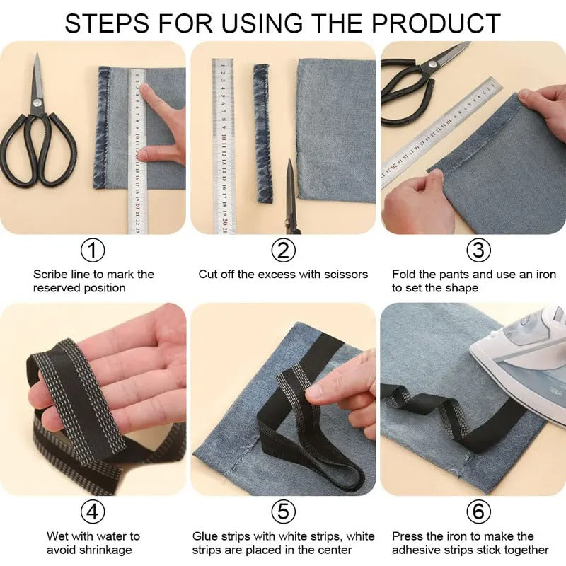 Icone™ ShorteningTape: 5M Zelfklevend Broek Verkortende Tape