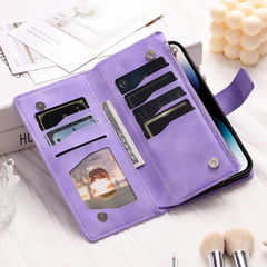Icone™ WalletCase: Premium Reliëf Flip Cover Slanke Telefoon Portemonnee Hoes
