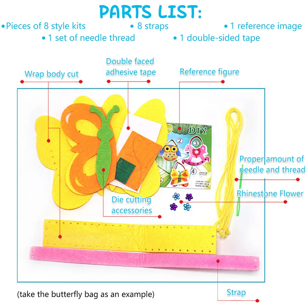 Kletshuts™ CreativeBag: Kids DIY Naaien En Knutselen Creatieve Tas Kit