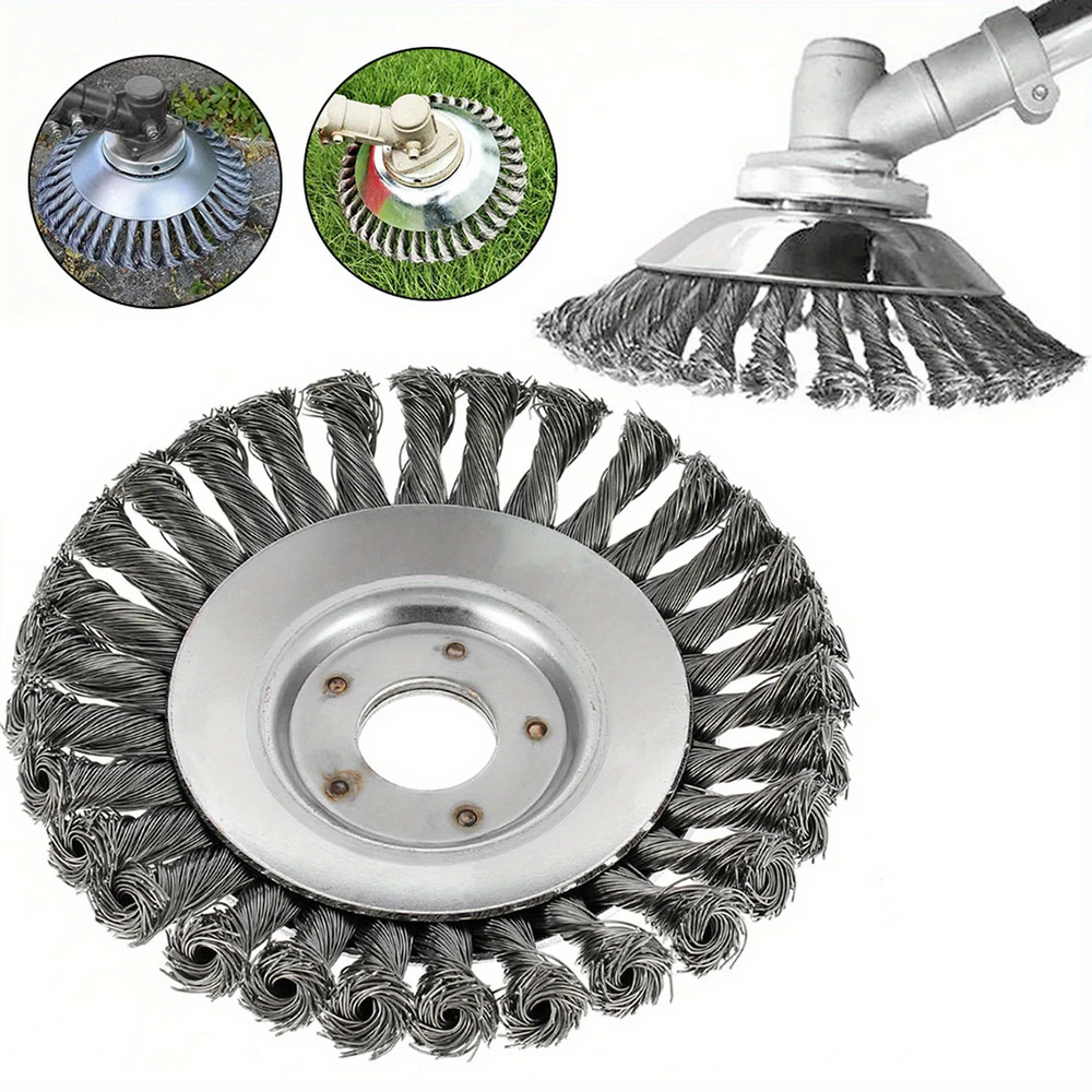 CutterHead: Zwaar Uitgevoerde Staaldraad Onkruid Snijder 20cm Borstelkop Set