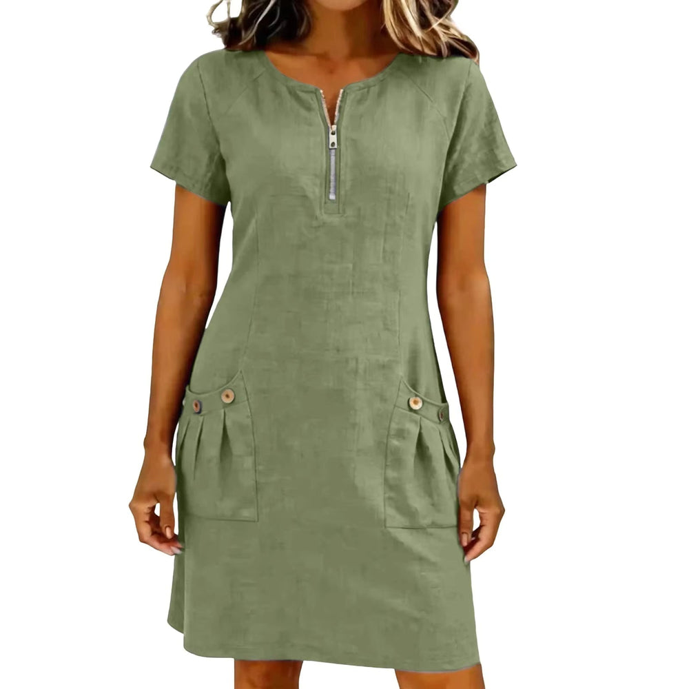 Icone™ BreezyDress: Zomer Breezy Casual Jurk Met Voorzakken