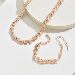 Jewelance™ FashionJewelry: Luxe Wilgen-Geïnspireerd Armband En Ketting Mode Sieraden Set