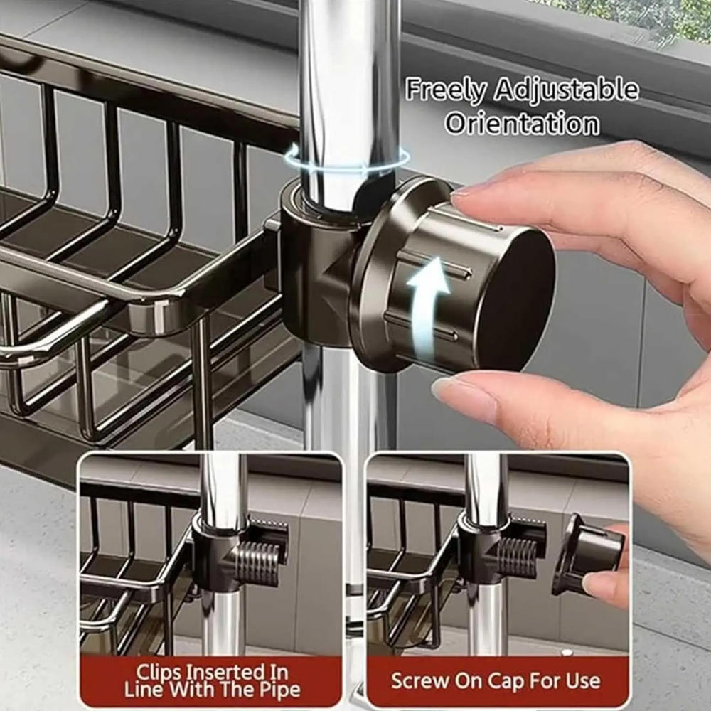 Globetrek° DrainShelf: Ruimtebesparende Kraanafvoer Rek Keuken Gootsteen Organizer Plank
