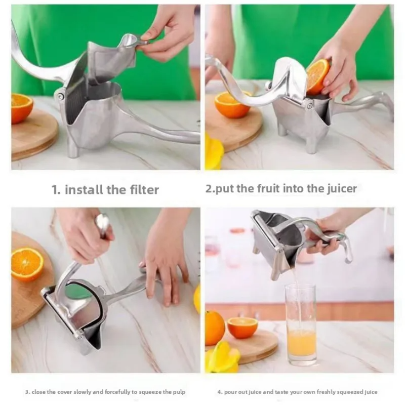 Globetrek° ManualJuicer: Premium Aluminium Hand Pers Vers Fruit Handmatige Sapcentrifuge