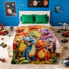 Kletshuts™ DinosaurBlanket: Zacht En Gezellig Kinderen Werpen Dinosaurus Deken
