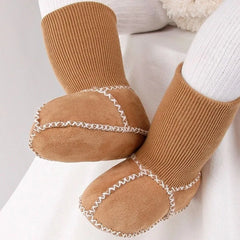 Happy™ InfantSocks 1+1 GRATIS: Elegante Warme Suède Wieg-Veilige Zuigeling Sokken