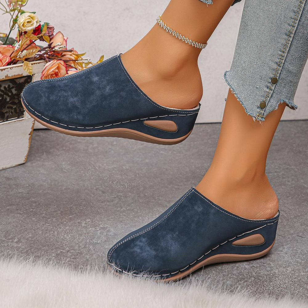 Happy™ WedgeSlippers: Dames Gesloten Teen Eenvoudig Uitglijden-Op Wig Slippers