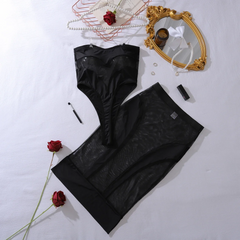 Icone™ MeshElegance - Gedurfde Strapless Mesh Elegance Midi Jurk