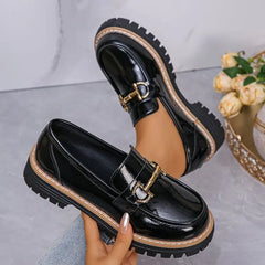 Happy™ WomenLoafers: Laag Hak Vintage Stijl Ketting Dames Loafers