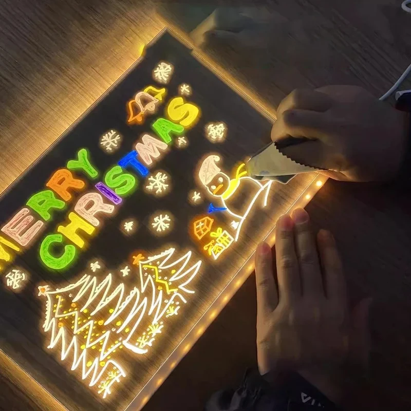 Kletshuts™ NoteBoard: LED-Lamp Acryl Notitie- En Tekenbord