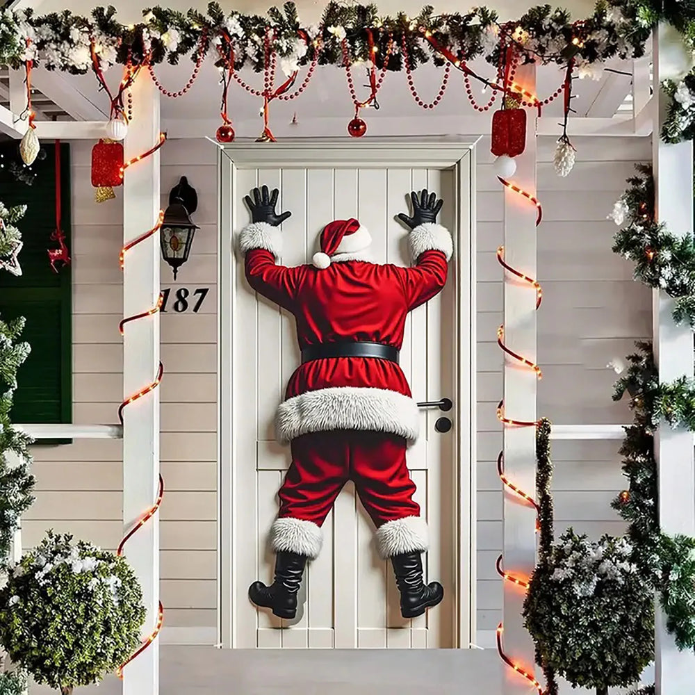 Icone™ HangingSanta: Kerstmis Rugdruppel Hangend Kerstman Deur Versiering