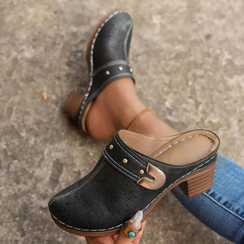 Happy™ ChunkySandals: Stijlvol Gesloten Teen Platform Instap Sandaal Stevig Sandaal
