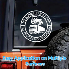 VinylStickers: Geen Boeren Geen Voedsel Truck Vinyl Stickertjes