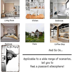 CowFrame™ – Grappig Rustiek Hoogland Koe Frame Badkamerbord