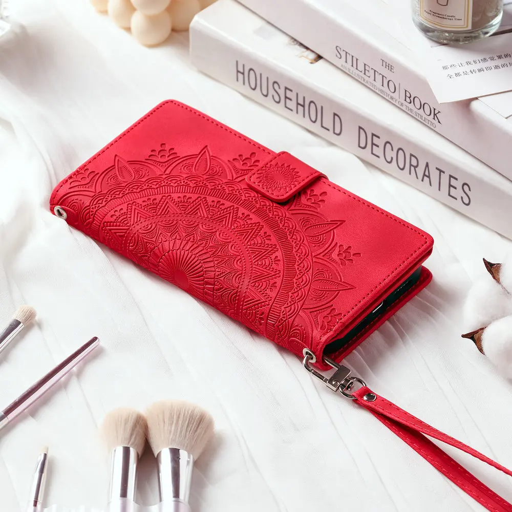 Icone™ WalletCase: Premium Reliëf Flip Cover Slanke Telefoon Portemonnee Hoes
