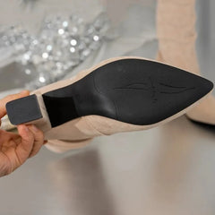 Happy™ StylishBoots - Vrouwen Klassieke Effen Kleur Blokhak Stijlvolle Laarzen