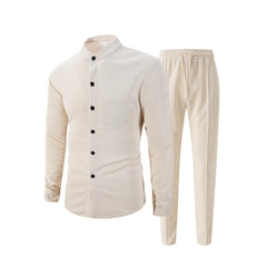 Icone™ WaffleSet: Heren Elegant Comfortabel Stijlvol Wafel Shirt En Broek Set