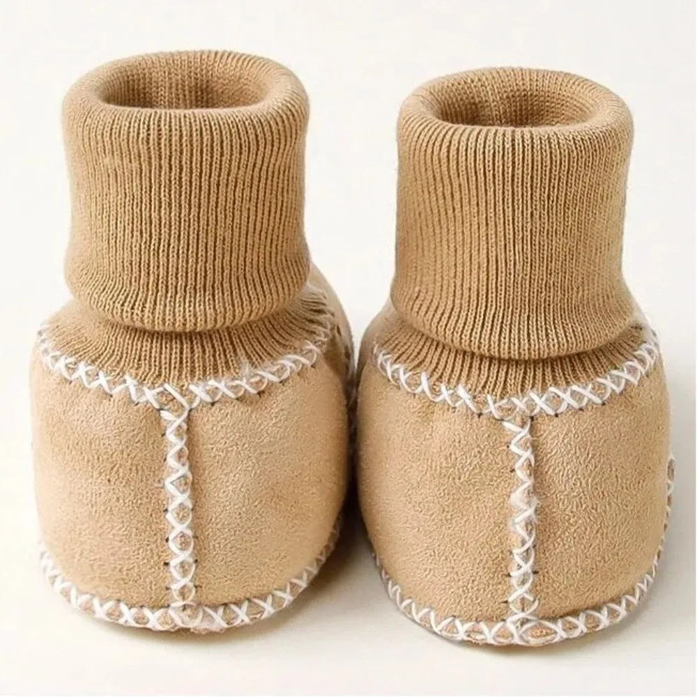 Happy™ InfantSocks 1+1 GRATIS: Elegante Warme Suède Wieg-Veilige Zuigeling Sokken