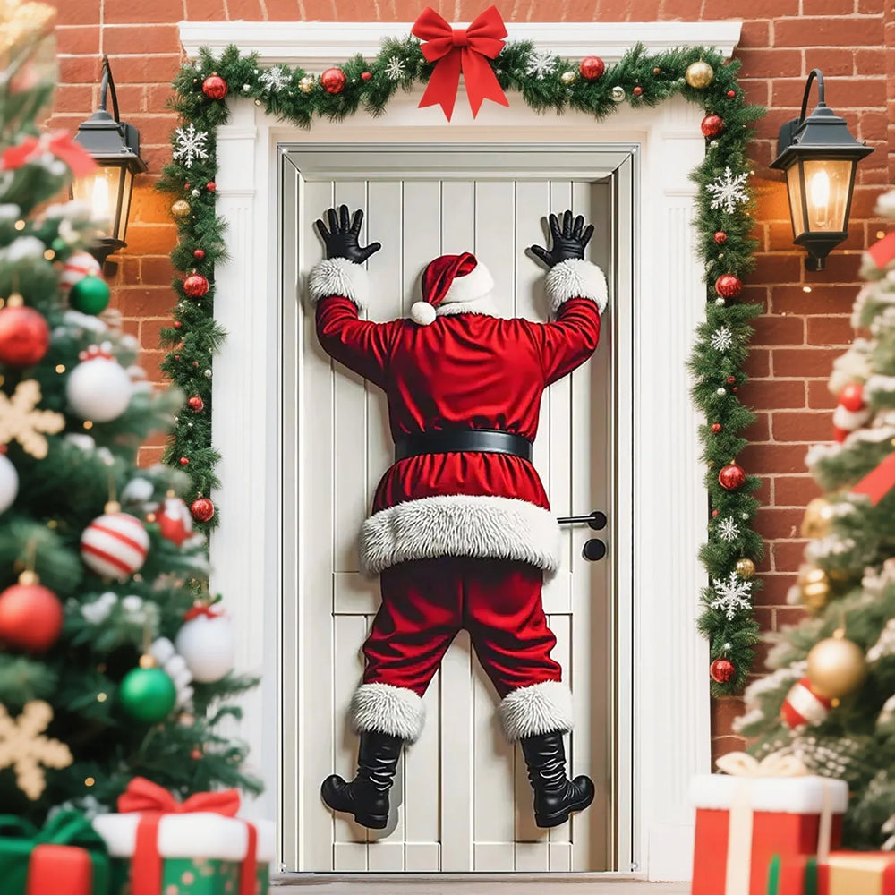 Icone™ HangingSanta: Kerstmis Rugdruppel Hangend Kerstman Deur Versiering