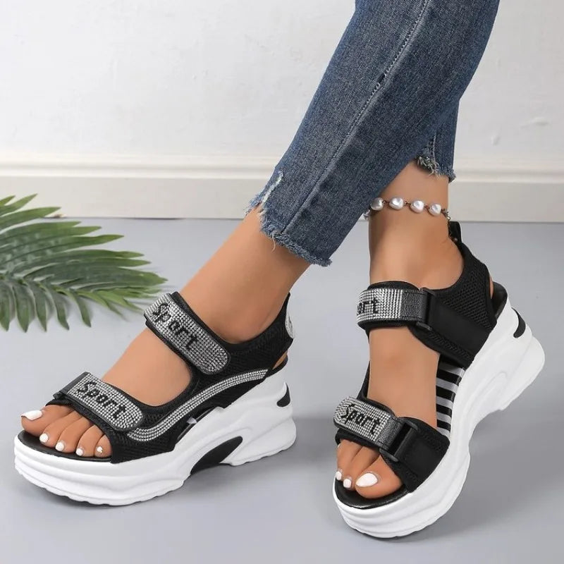 Happy™ PlatformSandals: Comfortabele Glitter Platform Sandalen Elke Dag