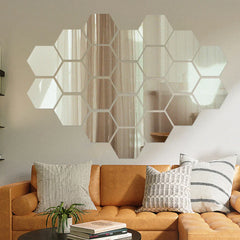 UltiFurni® HexaMirror: Zeshoek Spiegel Muur Stickers