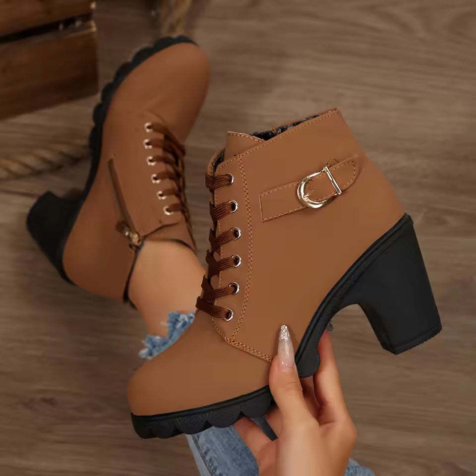 Happy™ HeelBoots - Dames Stijlvolle En Comfortabele Gesp Blokhaklaarzen